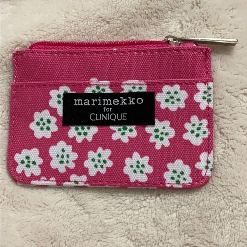 Clinique PINK FLORAL Makeup Bag with Coin Purse - Picture 2 of 4